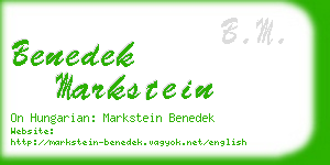 benedek markstein business card